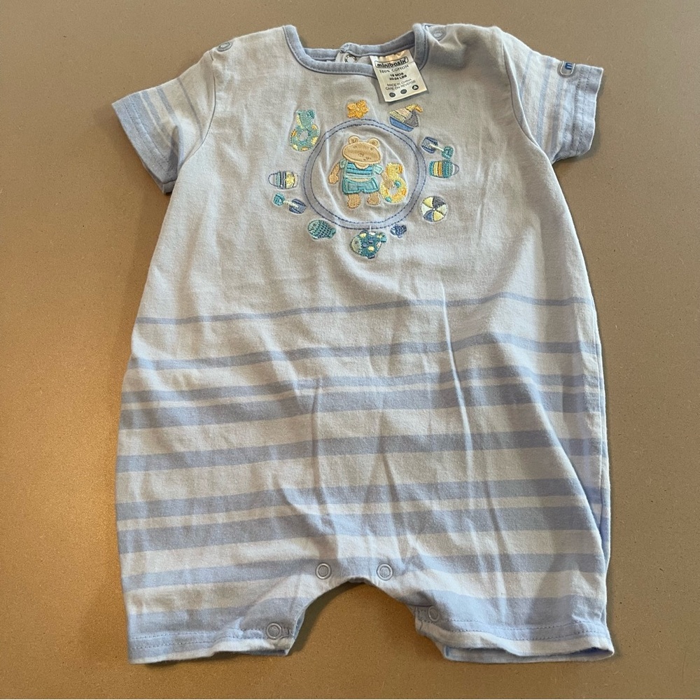 Charming Light Blue Striped Kids Bodysuit
